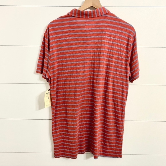 Splendid Mills NWT Striped Slub Pima Short Sleeve Polo T-Shirt Tee Size XL - Picture 5 of 9